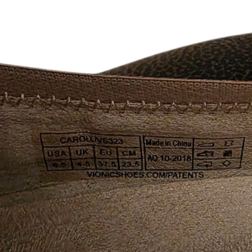 VIONIC Caroll Tan‎ Leather Crossover Ballet Flat - Size 6 1/2